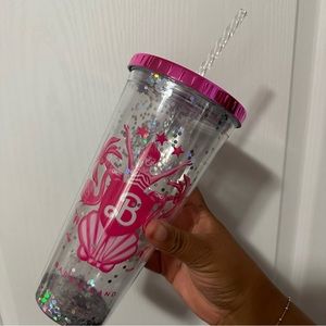Barbie pink glitter transparent Tumbler cup 21oz
